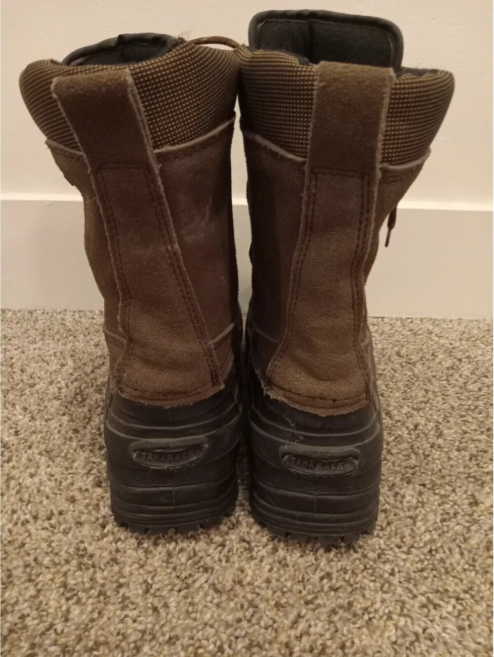 Tamarack Thermolite Waterproof Winter Boots Mens 9 Brown Suede Black Shell